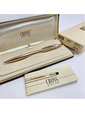 Cross 1502 Vintage 1/20 14K Gold Filled Pen Made in USA, Box Instructions WORKS